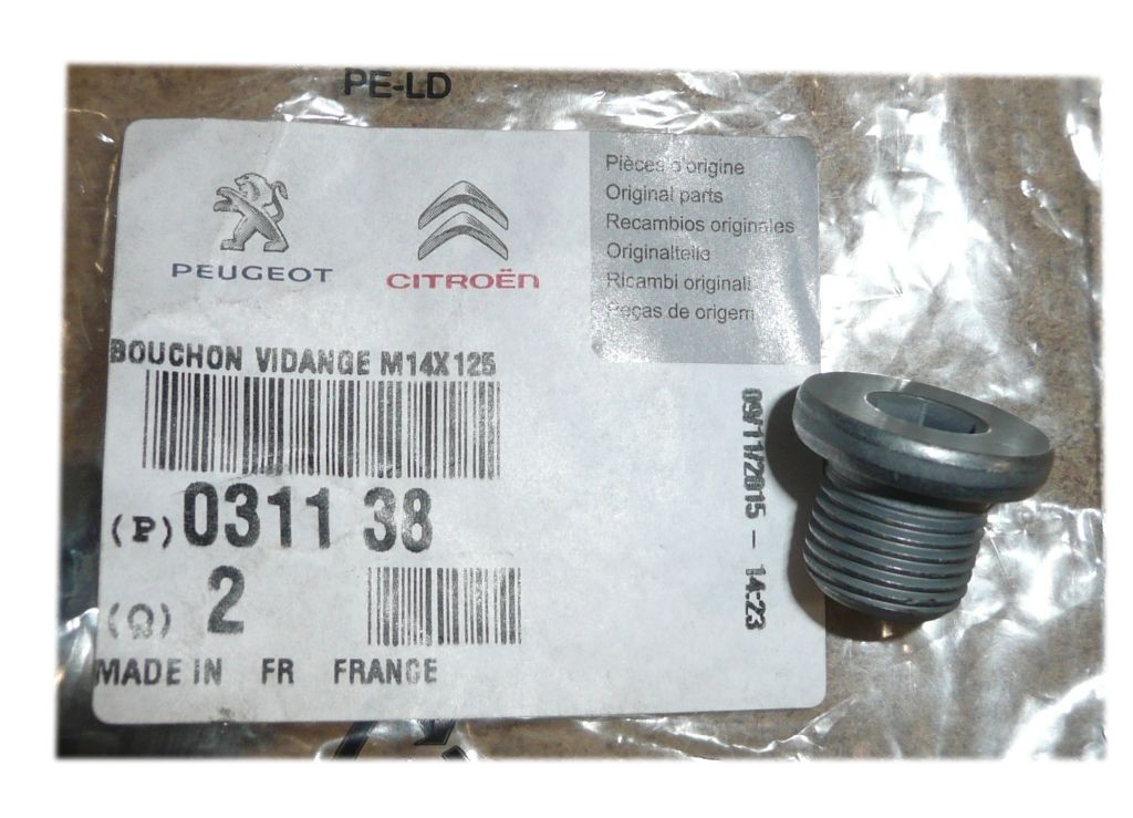 Bouchon De Vidange D'huile Nouvelle Original 031138 0311.38 Citroen Peugeot