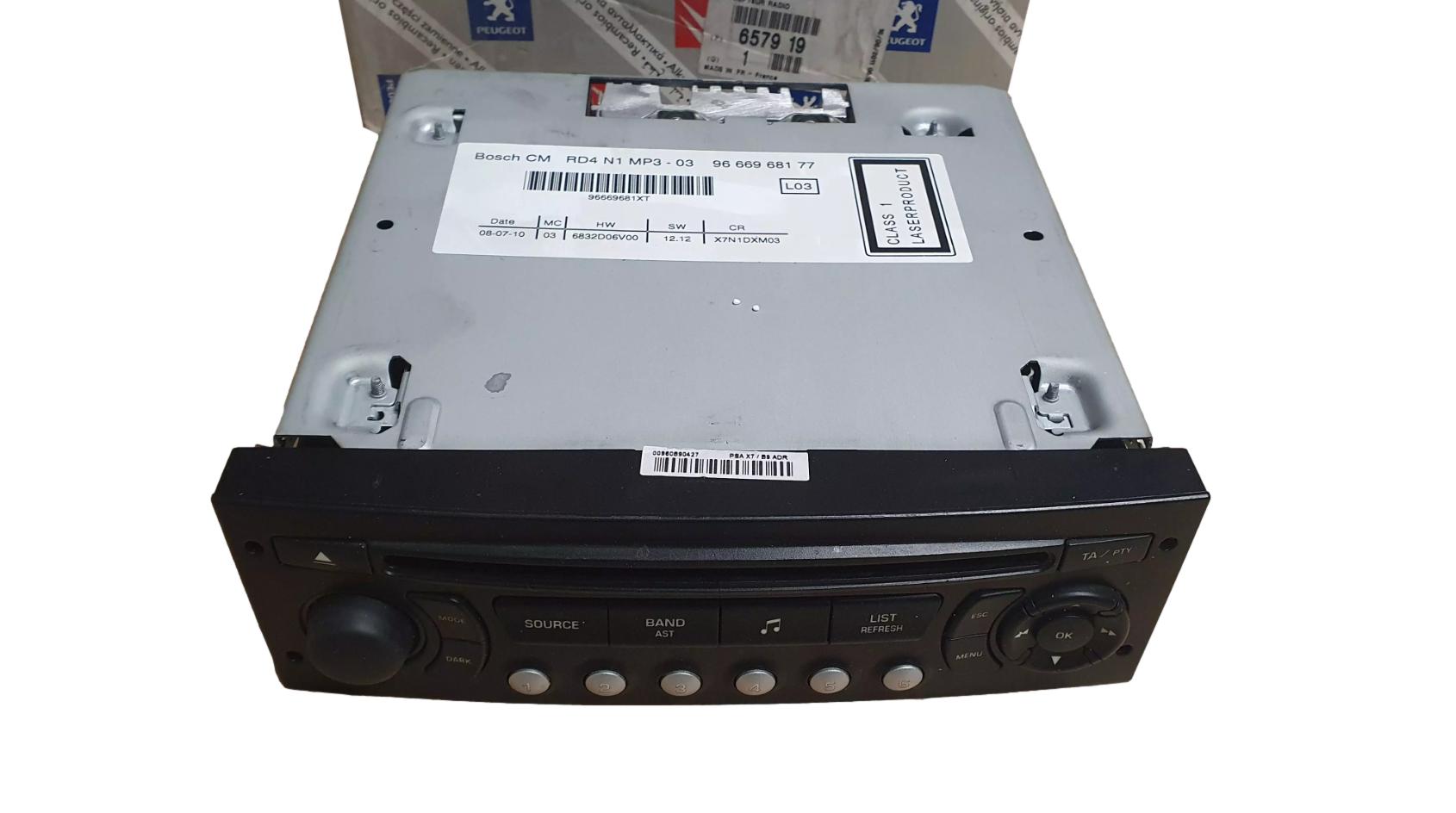 Radio Cd Mp3 Nouveau Original Citroen Peugeot 9666968177 657919 6579.19 Bosch