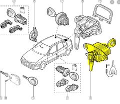 Serrure De Coffre/Hayon Arrière Nouvelle Original Renault Megane 1 7701470388