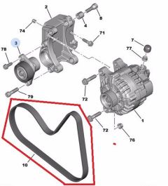 Courroie D’alternateur Original Citroen Peugeot C3 C4 207 308 6PK1049 5750WY