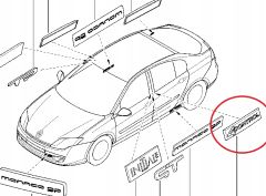 Emblème Original Renault Laguna III 990882613R Emblème Original Renault Laguna III 990882613R