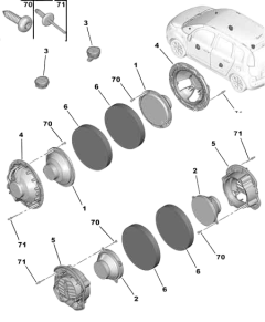 Porte Haut-Parleur Original Citroen Peugeot C3 Picasso 9365KL