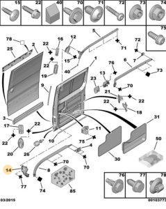 Roller Portes Gauche Original Jumpy Expert Scudo III 9033V0