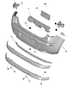 Moulure De Portes Arrière Original Citroen C4 7452FT