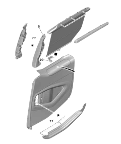 Poignée De Porte Droit Original Citroen Peugeot Partner II 9101GZ