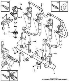 Vis De Fixation D'injection Original Citroen Peugeot 2.0 HDI 8v 221066
