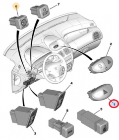 Commutateur D’eclerage De Secour Original Citroen Peugeot 206 6554L1 Commutateur D’eclerage De Secour Original Citroen Peugeot 206 6554L1