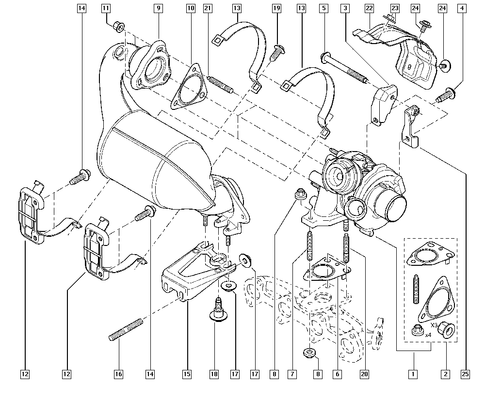 Joint d'échappement Original Renault Nissan 7701478154 main product photo
