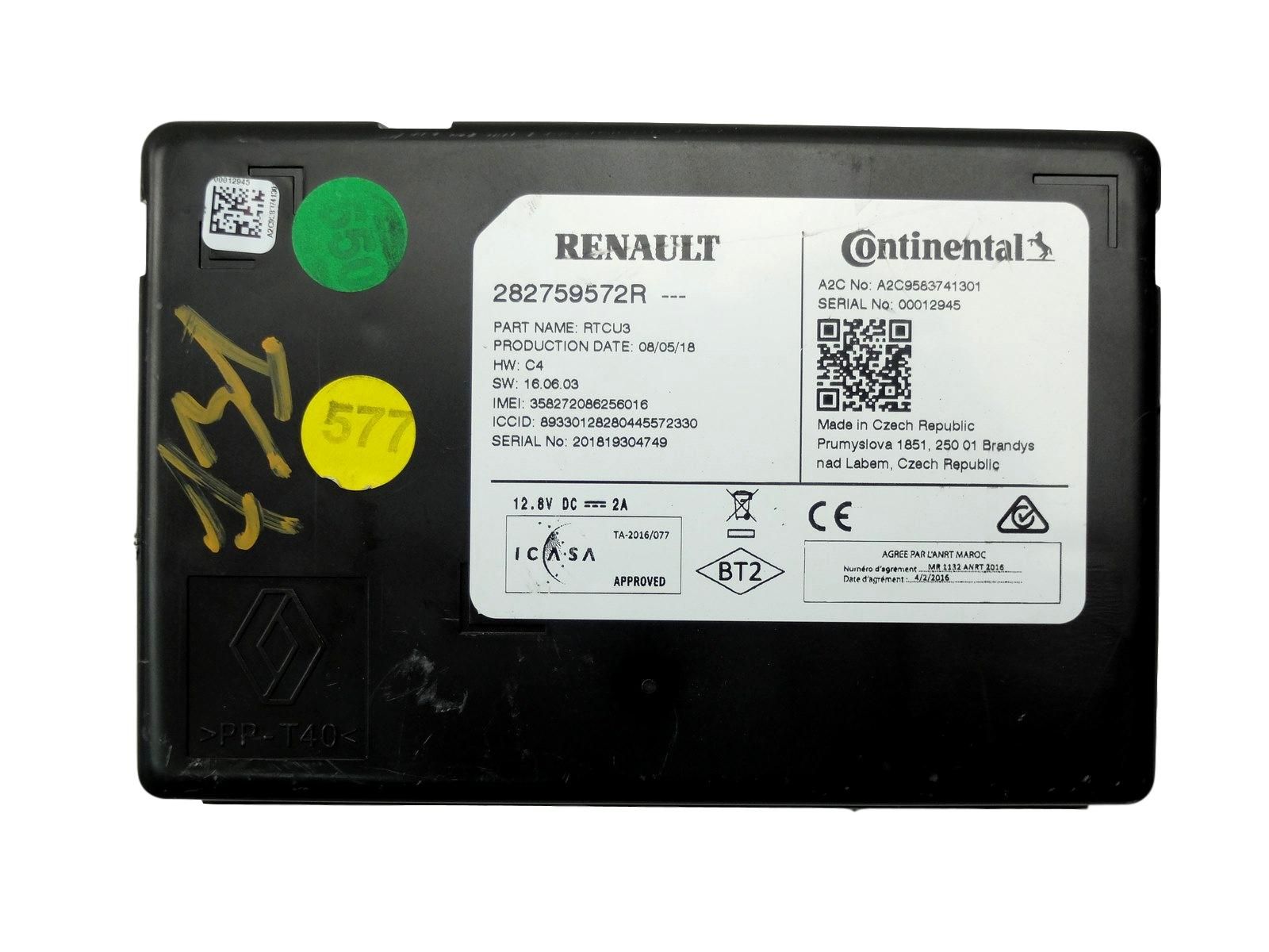 Calculateur Multimedia Scenic 4 282759572R RTCU3 Renault 0km main product photo