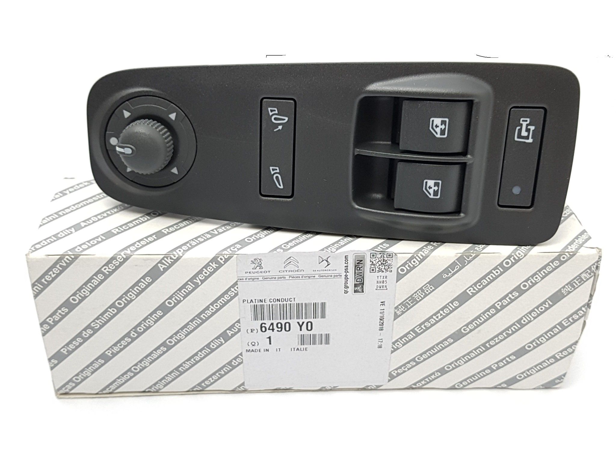 Commutateur D’ouverture De Fenêtre Original Jumper Boxer Ducato III 6490Y0 main product photo