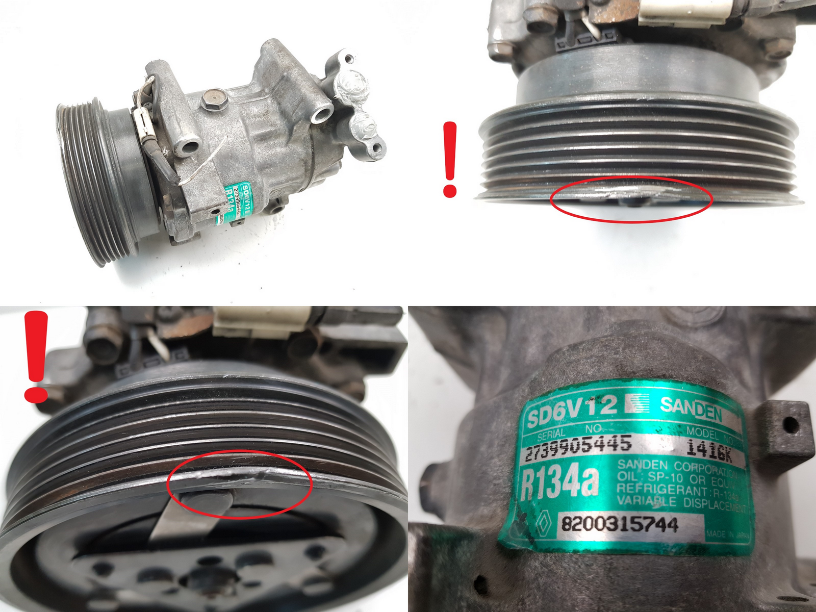 Compresseur De Climatisation Renault 8200315744 SD6V12 1416K Sanden S11 main product photo