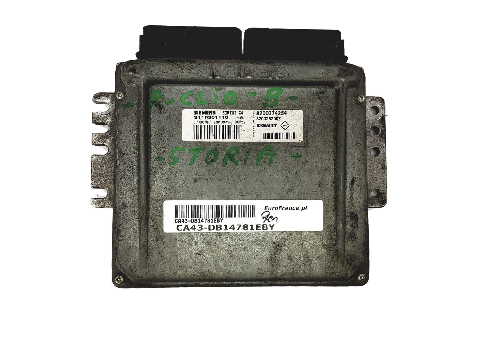 Calculateur S118301118A 8200374254 8200282007 Renault Siemens 14781 main product photo