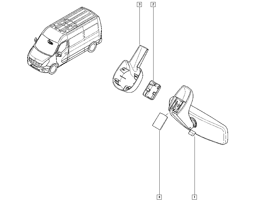 Rétroviseur Intérieur Original Master III Movano NV400 963215589R main product photo