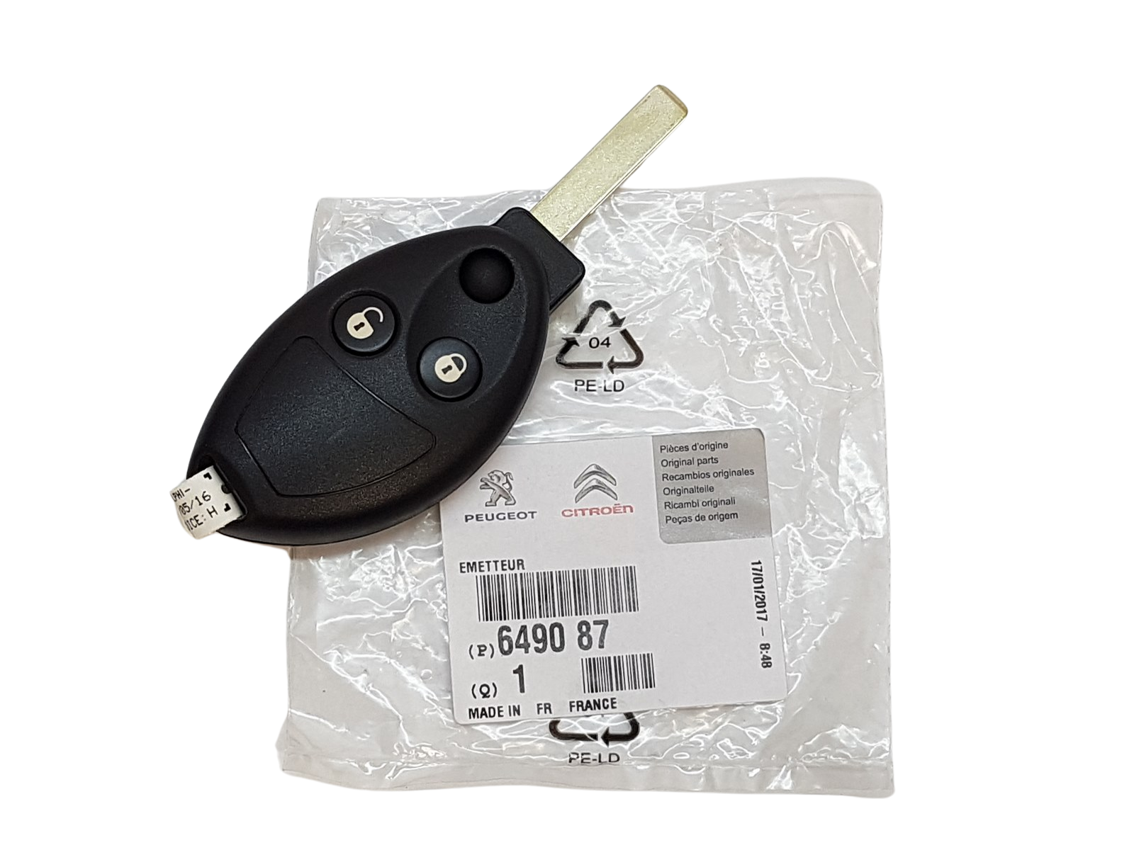 Clef De Voiture Original nécessite un codage Citroen Peugeot 649087 main product photo