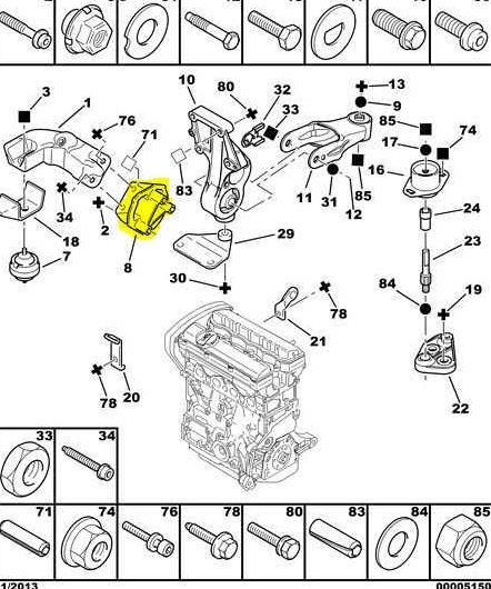Support Moteur Original Citroen Peugeot Xsara 307 1.6 1839E7 9638557080 main product photo