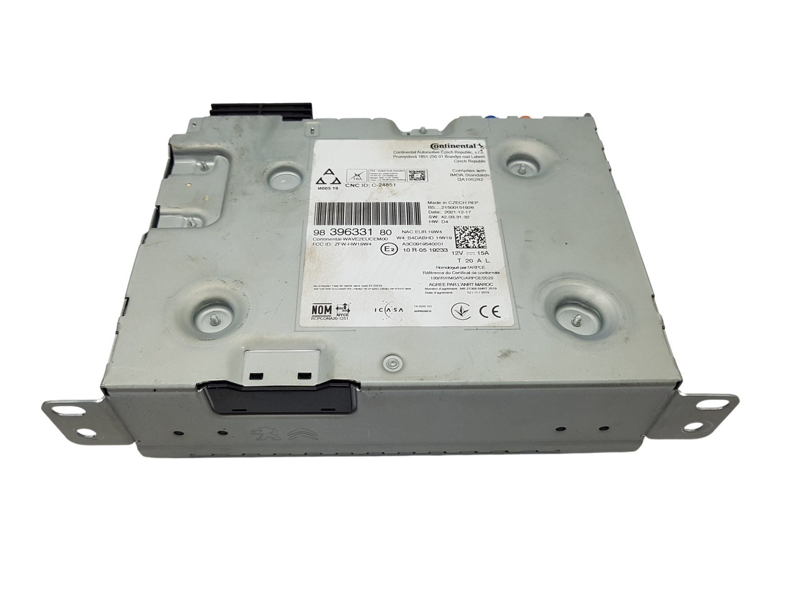 Autoradio Navi Citroen Peugeot 9839633180 ZFW-HW19W4 Continental 21013 main product photo