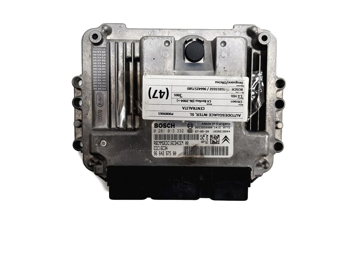 Calculateur 0281013332 9664257580 9653958980 PSA Bosch 10543 main product photo